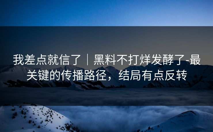 我差点就信了｜黑料不打烊发酵了-最关键的传播路径，结局有点反转