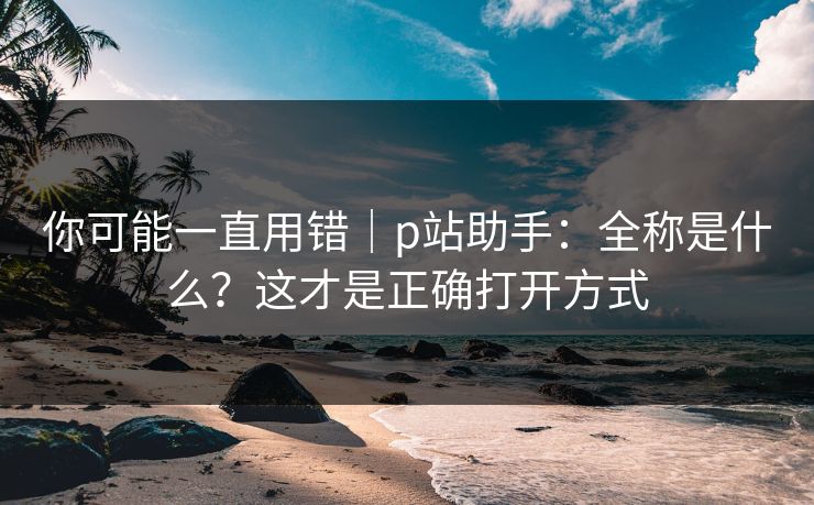 你可能一直用错｜p站助手：全称是什么？这才是正确打开方式