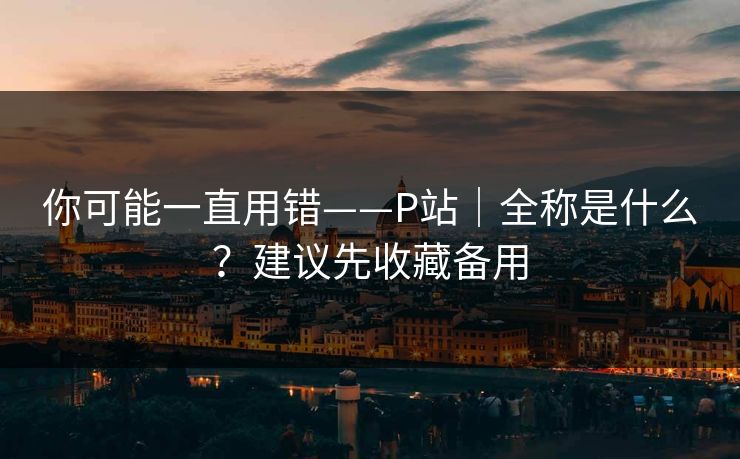 你可能一直用错——P站｜全称是什么？建议先收藏备用