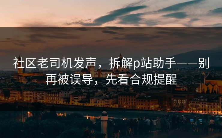 社区老司机发声，拆解p站助手——别再被误导，先看合规提醒