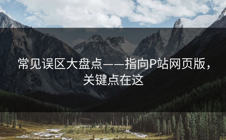 常见误区大盘点——指向P站网页版，关键点在这