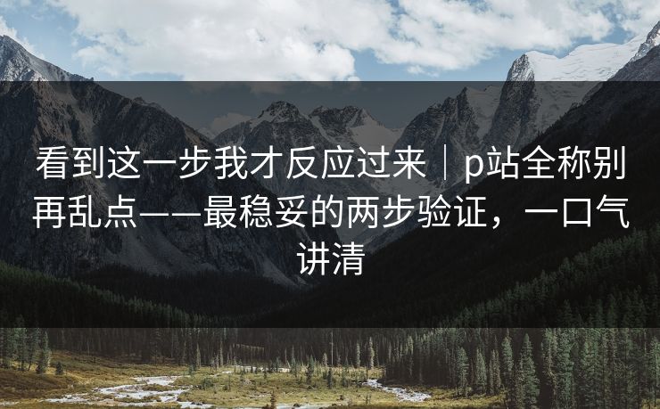 看到这一步我才反应过来|p站全称别再乱点——最稳妥的两步验证,一口气讲清 看到这一步我才反应过来|p站全称别再乱点——最稳妥的两步验证,一口气讲清