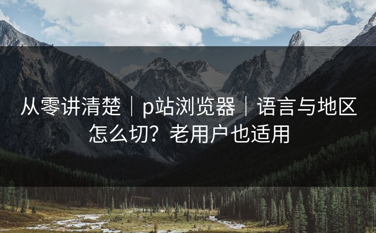 从零讲清楚|p站浏览器|语言与地区怎么切?老用户也适用 从零讲清楚|p站浏览器|语言与地区怎么切?老用户也适用