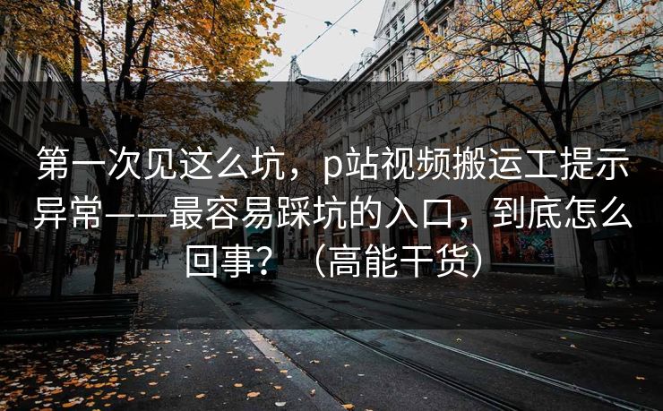 第一次见这么坑,p站视频搬运工提示异常——最容易踩坑的入口,到底怎么回事?(高能干货) 第一次见这么坑,p站视频搬运工提示异常——最容易踩坑的入口,到底怎么回事?(高能干货)