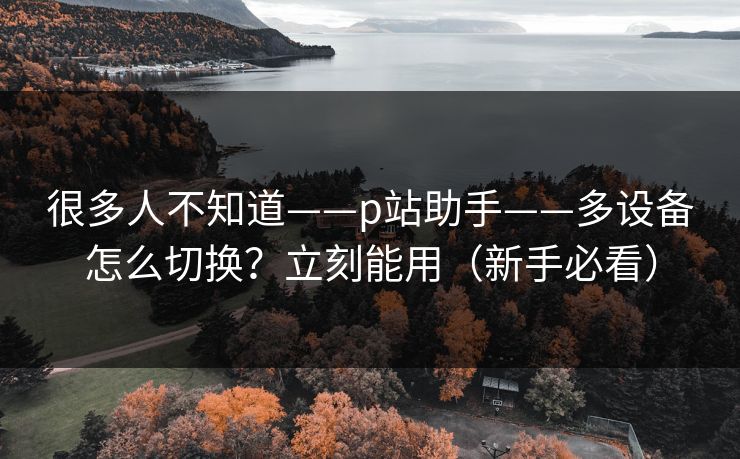 很多人不知道——p站助手——多设备怎么切换?立刻能用(新手必看) 很多人不知道——p站助手——多设备怎么切换?立刻能用(新手必看)