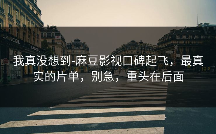 我真没想到-麻豆影视口碑起飞,最真实的片单,别急,重头在后面 我真没想到-麻豆影视口碑起飞,最真实的片单,别急,重头在后面
